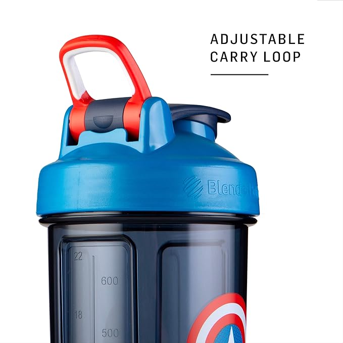 BlenderBottle Marvel Shaker Bottle Pro Series Perfect for Protein Shakes and Pre Workout, 28-Ounce, Iron Man Head