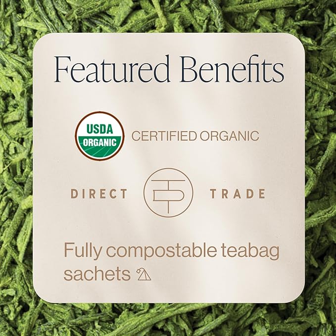 Rishi Tea Matcha Super Green Japanese Tea - Organic, Caffeinated Sachet Bags, Umami, Antioxidant Rich Sencha & Matcha Blend - 50 Count