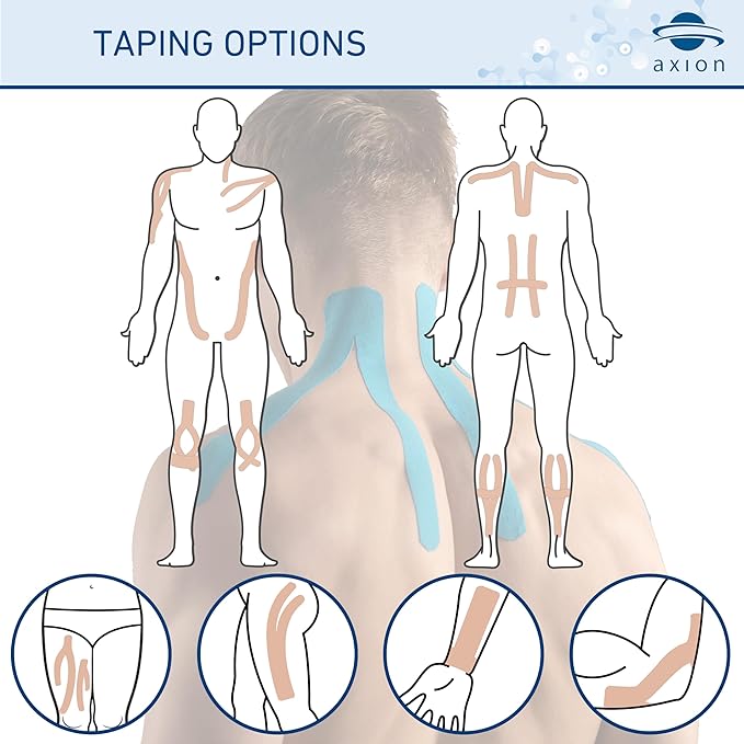 Kinesiology Tape Uncut | 1 Beige Roll of Athletic Sports Tape | 16ft Length and 2'' Width | Waterproof • Skin-Friendly • Elastic | Ideal for Sports | axion