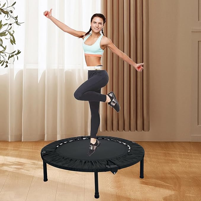 Trampoline, Portable Fitnes Foldable Trampoline in-Home Mini Rebounder, Exercise Trampoline for Kid/Adults, 40" Max Load 330lbs