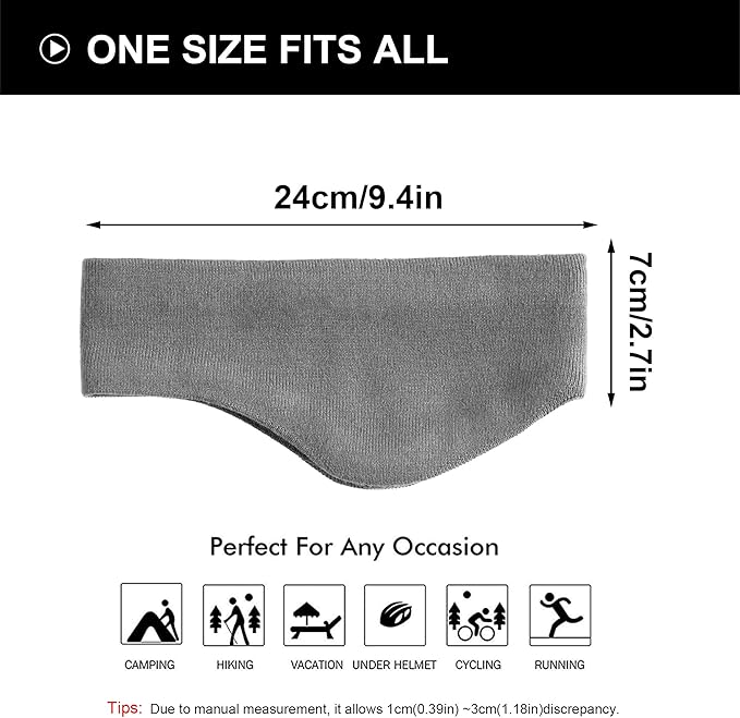 WTACTFUL Winter Double-Layer Fleece Ear Warmers Muffs Headband Ear Covers for Men Women Ski Running Cycling Hiking