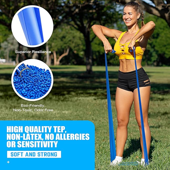 Resistance Bands, Exercise Bands, Physical Therapy Bands for Strength Training, Yoga, Pilates, Stretch Elastic Band with Different Strengths, Workout Bands for Home Gym