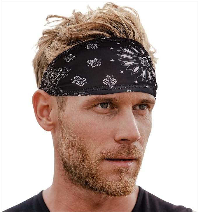 Mens Sweat Bands - Sport Headbands for Men - Workout Headbands for Women - Running Headband -Tennis Athletic Sweatband