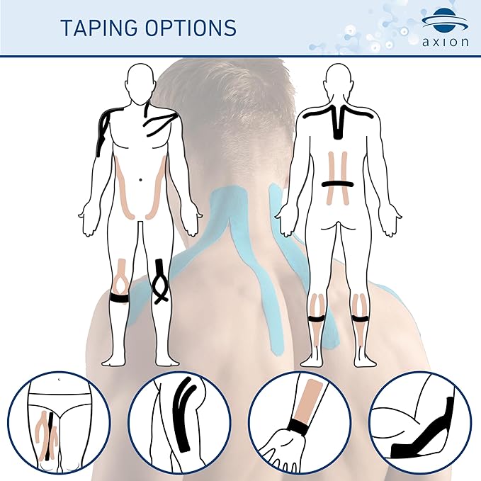 Kinesiology Tapes PRECUT Black Beige | 50 Pre-Cut Sport Tape Strips 10x2 in | Waterproof • Skin-Friendly • Elastic | Kinesiology Tapes Ideal for Sports