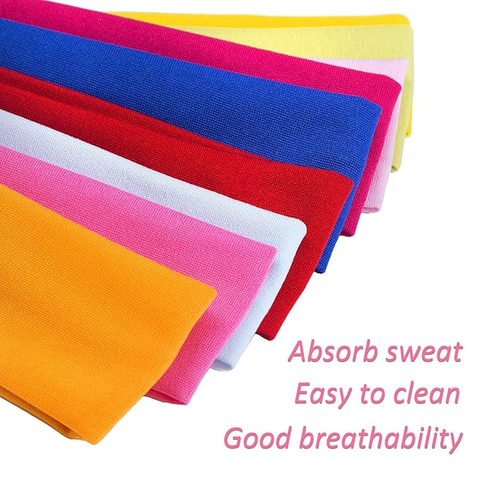 DERAYEE Women Yoga Hair Bands, 12 Colors Soft Elastic Headbands for Sport Workout Head wrap accessories