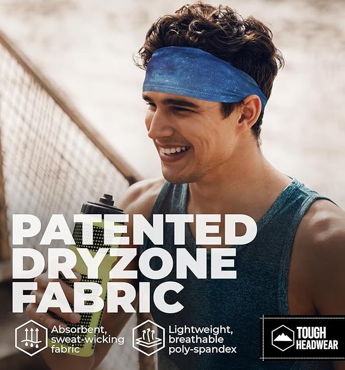 Mens Sweat Bands - Sport Headbands for Men - Workout Headbands for Women - Running Headband -Tennis Athletic Sweatband