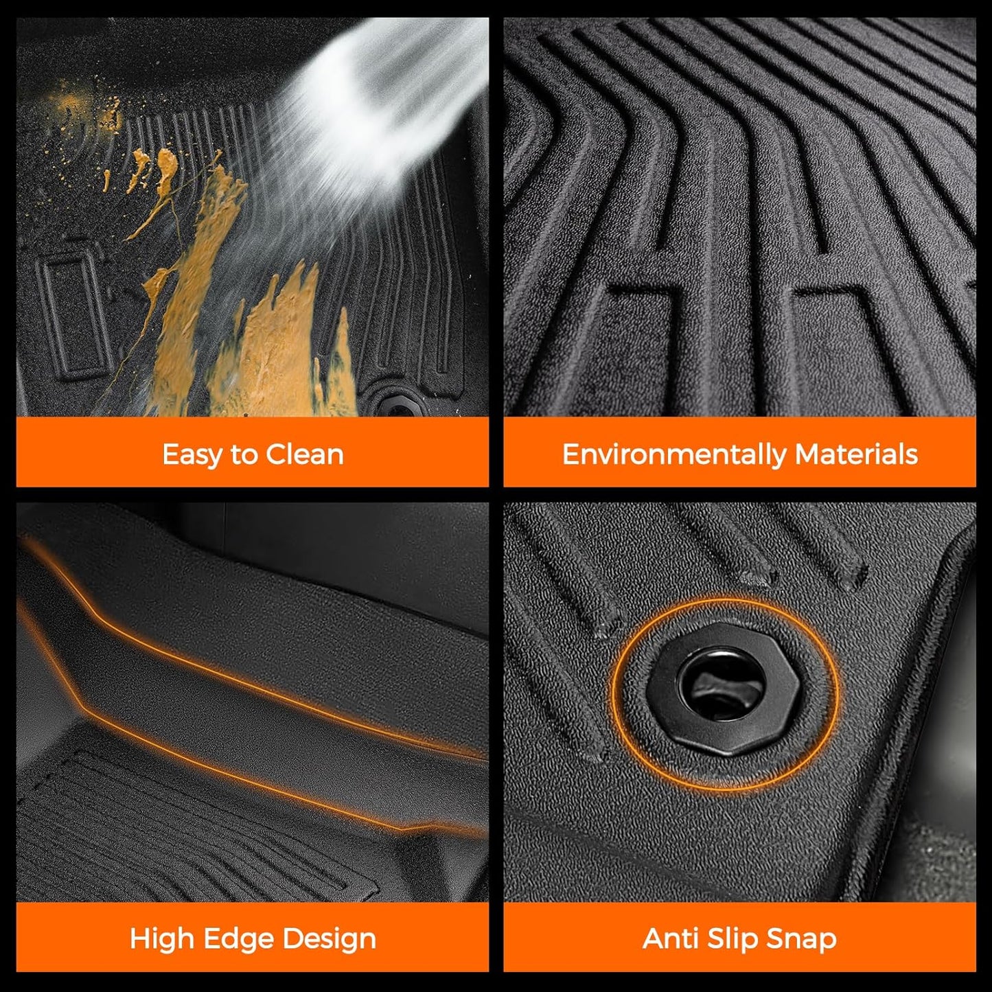 All Weather Floor Mat for Toyota 4Runner 2024 2023 2022 2021 2020 2019 2018 2017 2016 2015 2014 2013 (Only for 5 Seat),Heavy Duty for Lexus GX460 2014-2023 Floor Mat TPE Liners for 4Runner Accessories