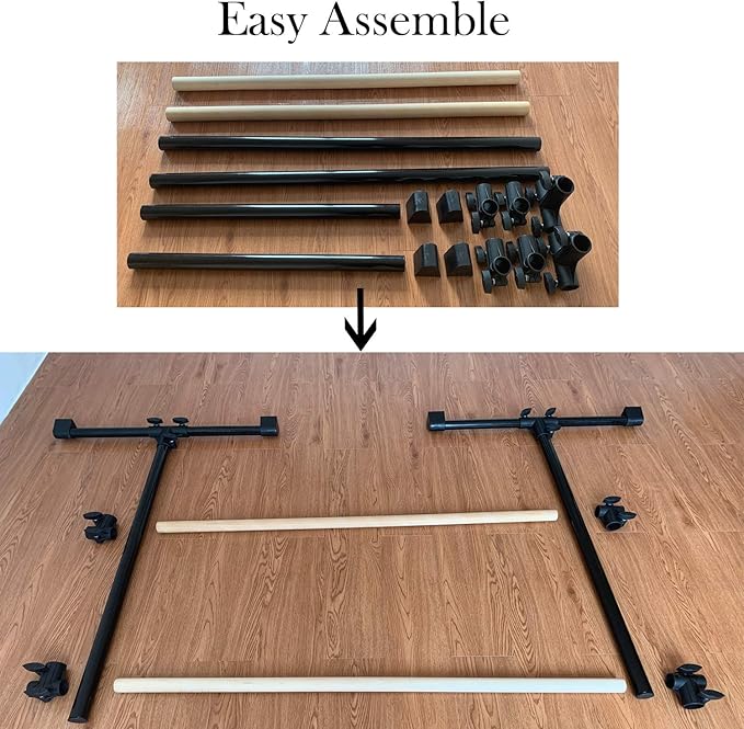 4 Ft Portable Wood Ballet Barre Ballet Bar Dance Barre Freestanding with Carry Bag