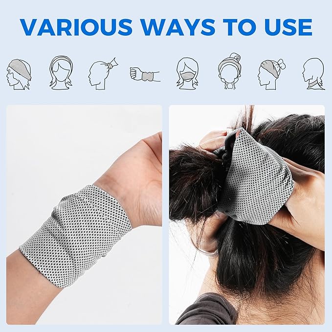 Sukeen Cooling Headband for Men Women, Instant Cooling Running Headband, Sweat Headbands for Workout, Sports Headbands for Yoga, Golf, Gym, Camping, Tennis, 20 inches