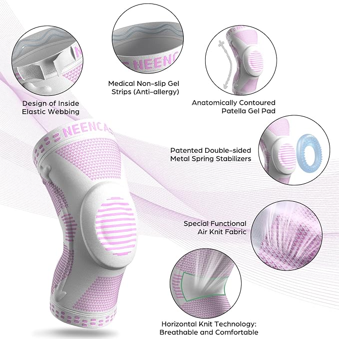 NEENCA Knee Brace for Women & Men, Medical Knee Support with Patella Pad & Side Stabilizers, Knee Compression Sleeve for Knee Pain, Meniscus Tear, ACL, Joint Pain, Runner, Workout - FSA/HSA Eligible