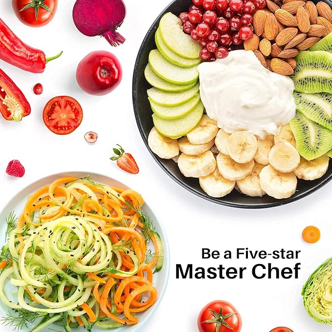 Spiralizer Attachment Compatible with KitchenAid Stand Mixer, Comes with Peel, Core and Slice, Not KitchenAid Brand Spiralizer Attachment (5 Blades)