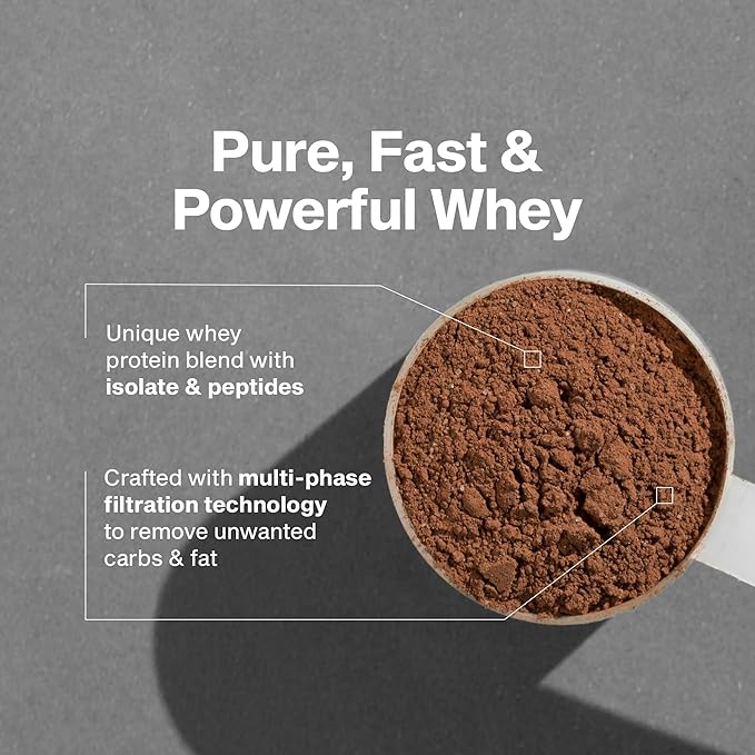 Whey Protein Powder MuscleTech Nitro-Tech Whey Protein Isolate & Peptides Lean Protein Powder for Muscle Gain Muscle Builder for Men and Women Sports Nutrition Strawberry, 2.2 lb (22 Servings)