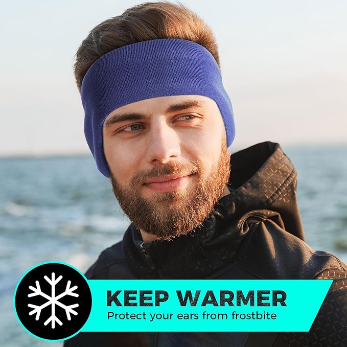 WTACTFUL Winter Double-Layer Fleece Ear Warmers Muffs Headband Ear Covers for Men Women Ski Running Cycling Hiking