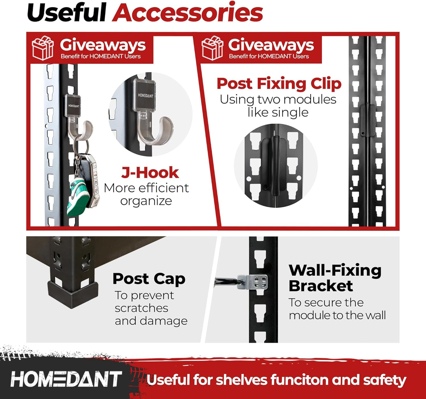 HOMEDANT 5 Tier Laminated Boltless Heavy Duty Garage Storage Adjustable Wide Size Metal Shelving Unit Utility Rack Shelves Organization Shelf Shed Warehouse 47.7" W x 18.2" D x 71.3" H 10Pack