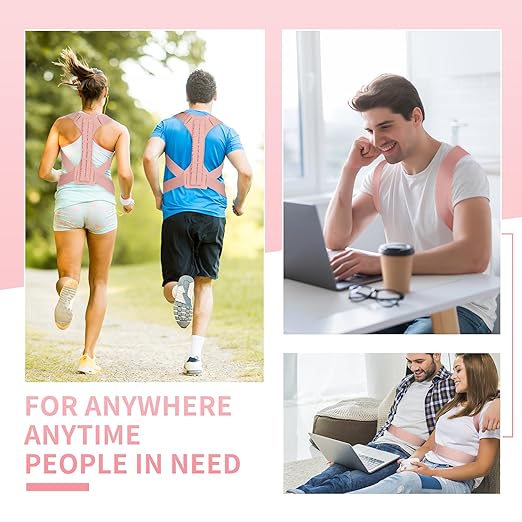 FORTEMOTUS Posture Corrector for Women - Back Straightener with Armpit Pads, Adjustable Posture Corrector, Upper & Lower Back Pain Relief, Targets Scoliosis, Hunchback, Hump, Thoracic, Spine,XL Size,Pink