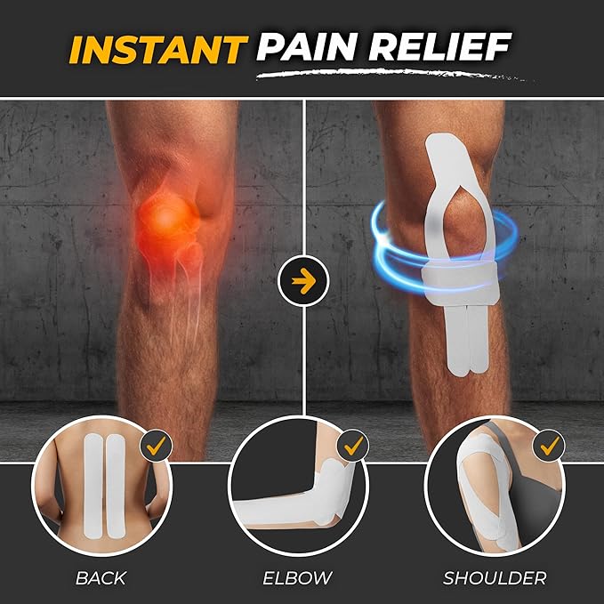 Kinesiology Tape-Incredible Support for Athletic Sports and Recovery + Free Taping Guide-Uncut 2 inch 32 feet Roll (Frosted White + Free Taping Guide, Pack of 1)