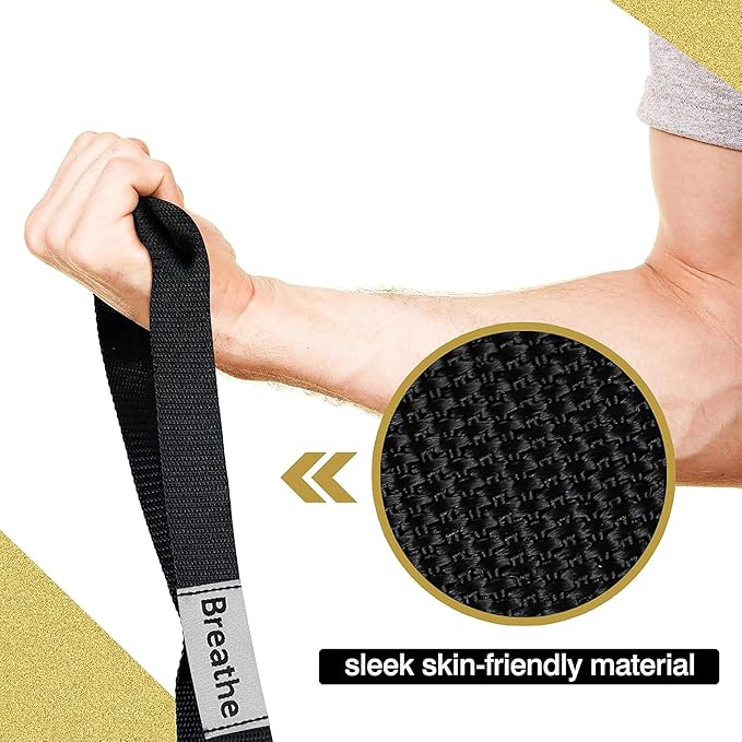 Stretching Strap Yoga Strap with 10 Loops, Non-Elastic Stretch Band for Physical Therapy, Flexibility, Exercise, Pilates, Dance & Gymnastics Workout