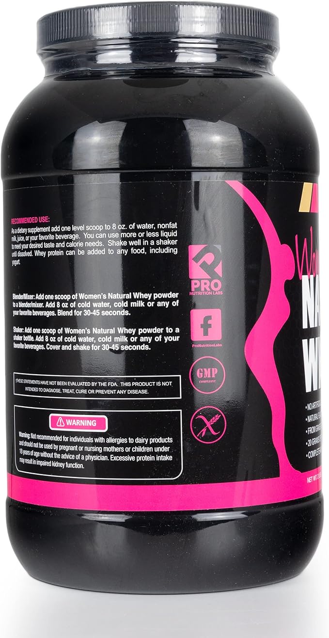 Whey Protein Powder for Women Vanilla Powder - Low Carb Gluten-Free Grass-Fed rBGH-Free - Supports Weight Loss - Natural Stevia Sweetened Protein Shake, 20g (Creamy Vanilla, 2lb)