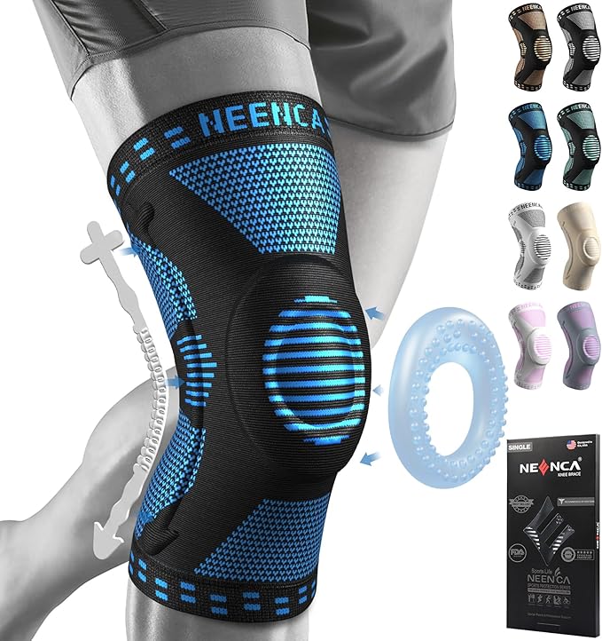 NEENCA Knee Brace for Women & Men, Medical Knee Support with Patella Pad & Side Stabilizers, Knee Compression Sleeve for Knee Pain, Meniscus Tear, ACL, Joint Pain, Runner, Workout - FSA/HSA Eligible