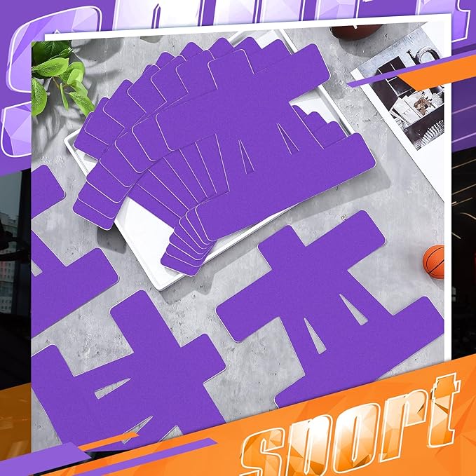 20 Count Kinesiology Tape for Shoulder Pain Relief Pre Cut Sports Waterproof Breathable Enhance Elastic Kinesiology Athletic Tape for Shoulder Support and Muscle Sports (Purple)