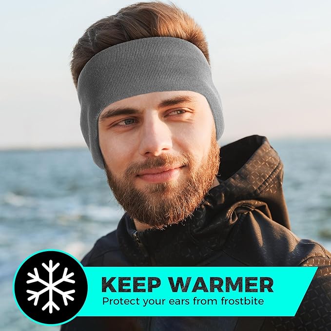 WTACTFUL Winter Double-Layer Fleece Ear Warmers Muffs Headband Ear Covers for Men Women Ski Running Cycling Hiking