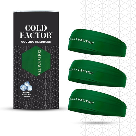 COLD FACTOR Instant Cooling Headband 3 Pack | Advanced Evaporative Comfort for Sports & Outdoor | UPF 50+ Protection | Long-Lasting Coolness | Ideal for Fitness, Hiking, Yoga, & Running