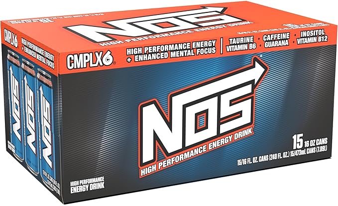 NOS Original: High Performance Energy Drink. 16 Fl oz (Pack of 15)