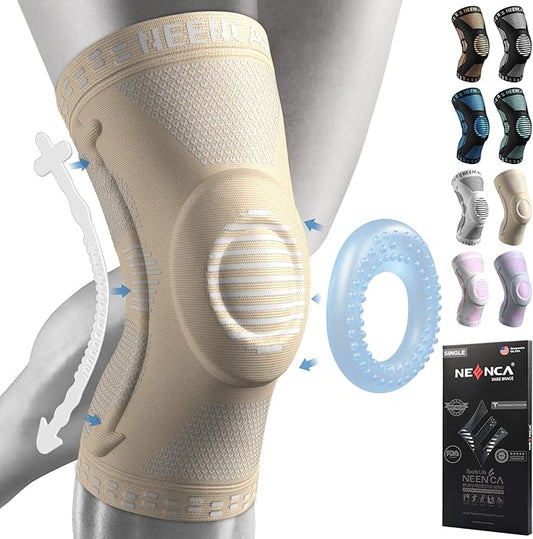 NEENCA Knee Brace for Women & Men, Medical Knee Support with Patella Pad & Side Stabilizers, Knee Compression Sleeve for Knee Pain, Meniscus Tear, ACL, Joint Pain, Runner, Workout - FSA/HSA Eligible