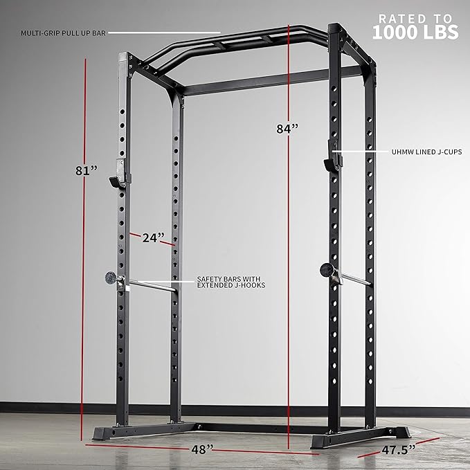 REP Fitness PR-1100 Power Rack - 700 lbs Rated Lifting Cage for Weight Training