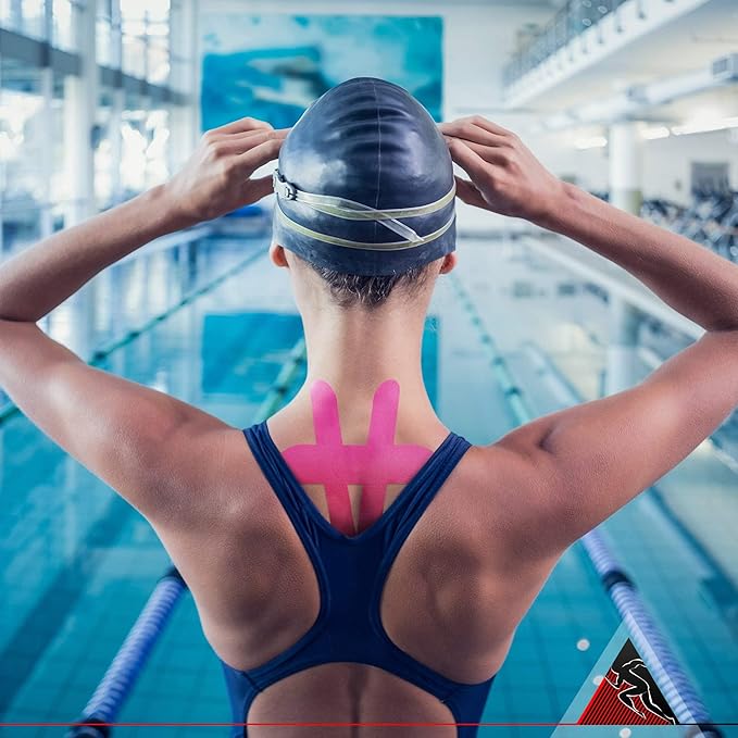 Original Kinesiology Athletic Tape. Professional Sports Tape for Ankle Wrist Knee Shoulder Muscles Joints. Latex Free, Waterproof, Stretchy, and Gentle on Skin. Up to 115 ft/Roll