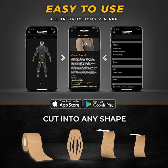 Kinesiology Tape-Incredible Support for Athletic Sports and Recovery + Free Taping Guide - Pre-Cut 2 inch 16.4 feet (Desert Beige + Free Taping Guide, 1 Pack)