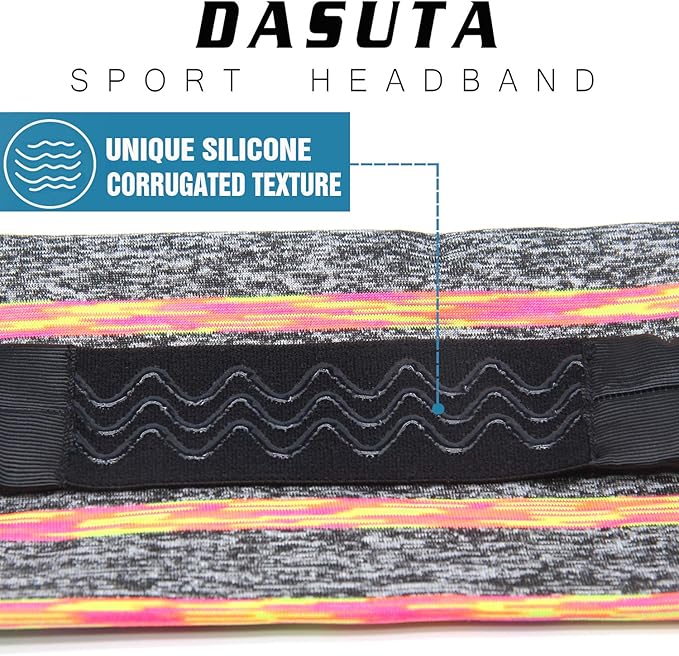 5 Pack Workout Headbands for Women, Non Slip Sport Sweatbands Yoga Wide Hairbands for Running Fitness Travel Elastic Moisture Wicking