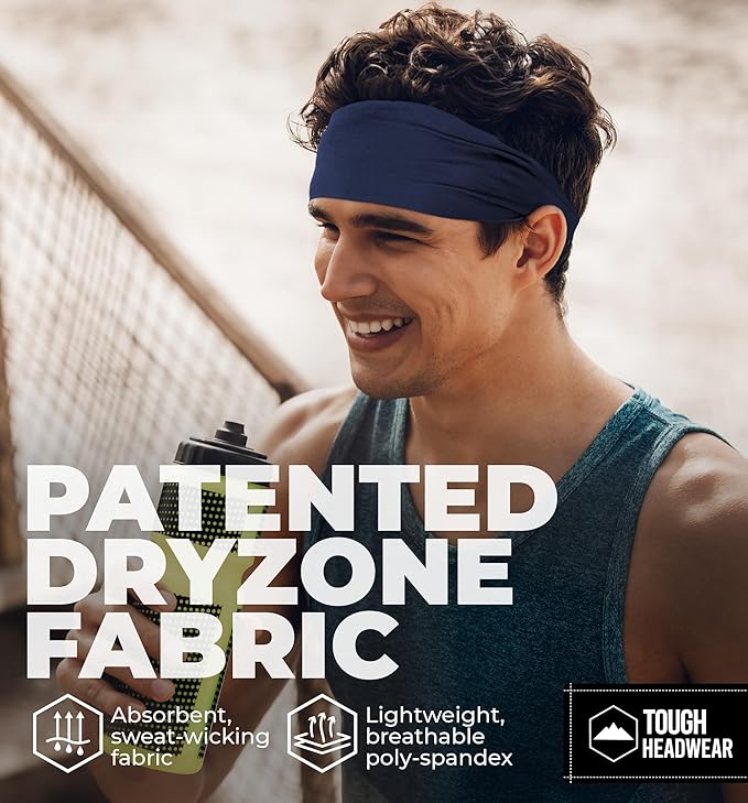 Mens Sweat Bands - Sport Headbands for Men - Workout Headbands for Women - Running Headband -Tennis Athletic Sweatband