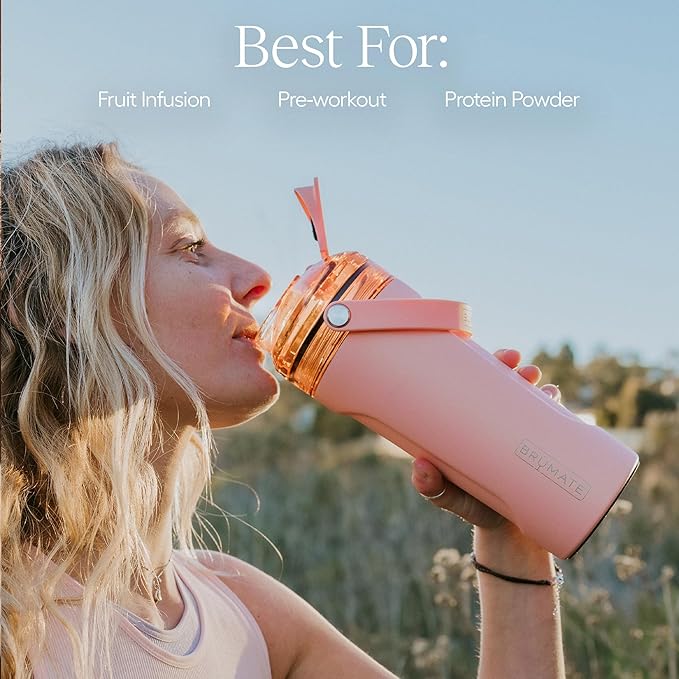 BrüMate MultiShaker Blender Shaker Bottle | 100% Leakproof Insulated Stainless Steel Shaker Bottle | Protein Shaker Bottle, and Pre Workout Bottle for the Gym | 26oz (Prickly Pear)