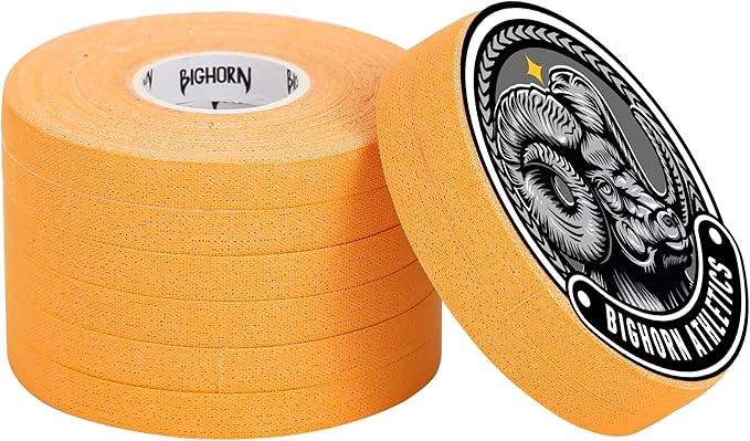 Bighorn Athletics Jiu Jitsu Finger Tape | Residue-Free Athletic Finger Tape for Sports & Injuries: Rock Climbing, Volleyball, Football, Basketball, Hands & Toes | 0.3-Inch x 45-feet, 8-Rolls, Orange