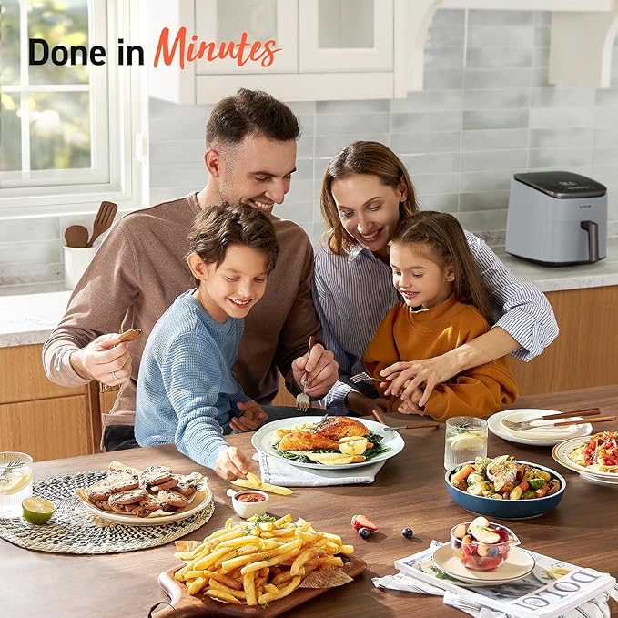 COSORI Air Fryer 9-in-1, Compact & Large 6-Qt, Fast Turbo Modes, 90-450ยฐF Even Results, Precision Heating, Up to 95% Less Oil*, Roast, Bake, Dry, Reheat, Frozen, Broil, Proof, 120V, TurboBlaze