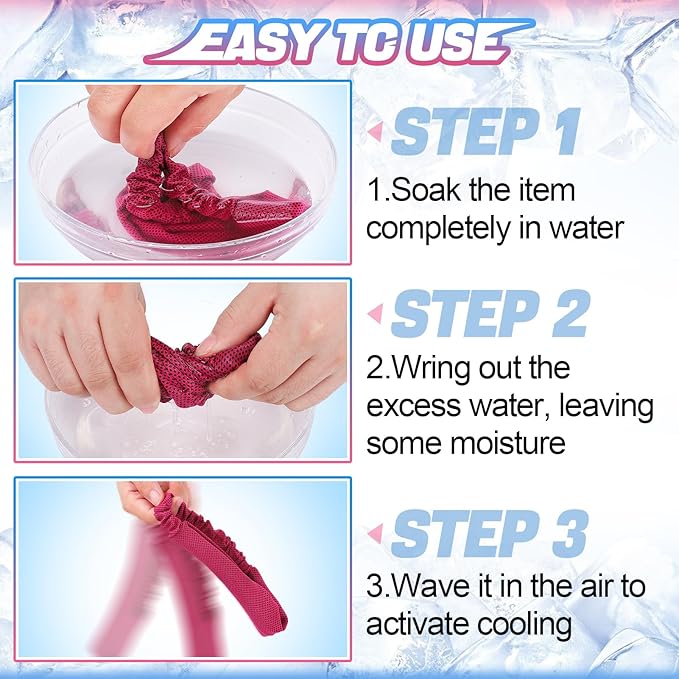 Cooling Headbands for Men Women - 4Pcs Highly Elastic Quick Chilly Workout Sweat Band, Comfortable Moisture Wicking Hairband