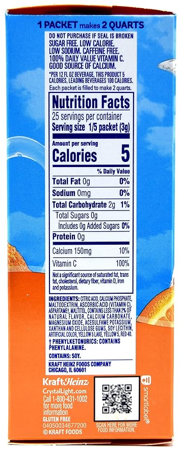 Crystal Light Classic Orange Drink Mix, 10-Quart Box
