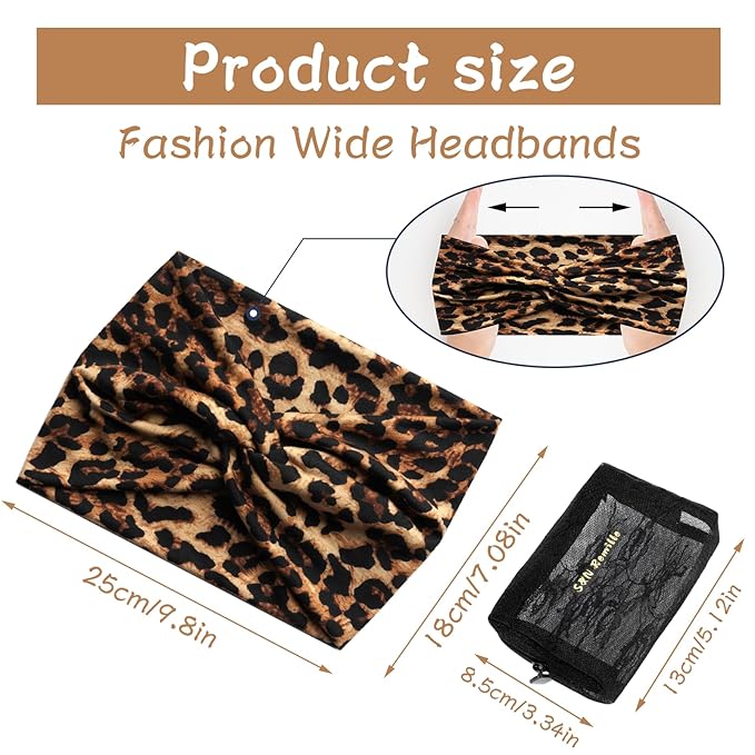 S&N Remille Wide Headbands for Women, Large Hairband, Elastic Non-Slip Headband Twist Knotted Accessories, Yoga Workout Vintage Hair 3 Pack (Colour-3)