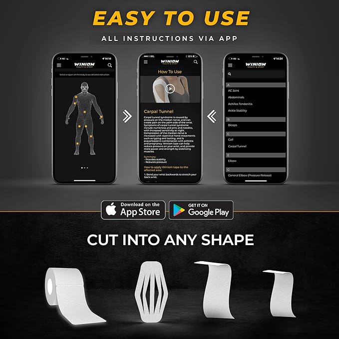 Kinesiology Tape-Incredible Support for Athletic Sports and Recovery + Free Taping Guide - Pre-Cut 2 inch 16.4 feet (Frosted White + Free Taping Guide, 1 Pack)