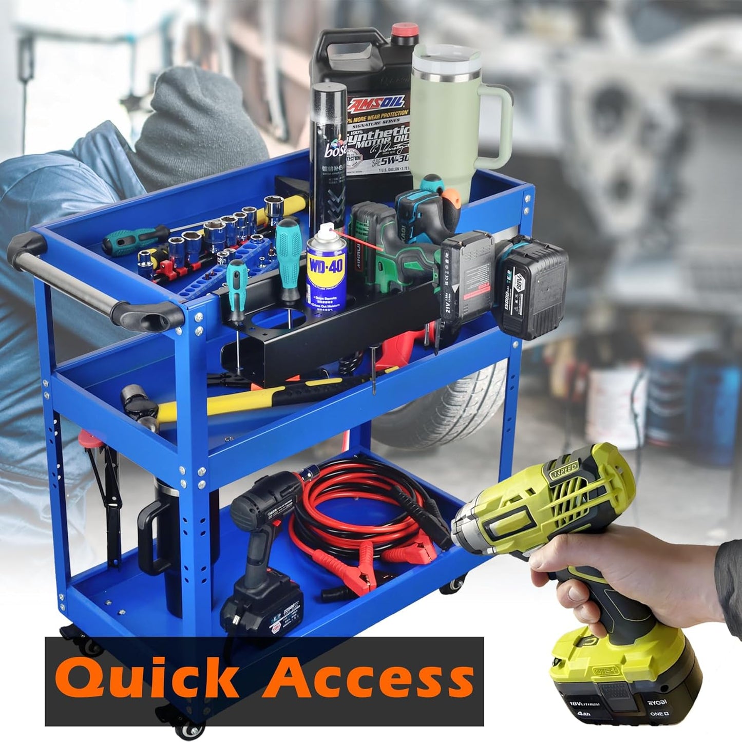 MUTUACTOR Heavy Duty Tools Organizer,Magnetic Mount Power Drill Driver Holder,Anti-slip Strong Magnetic Tools Holder Storage Rack for Impact Drivers Wrench,1PCS,Black