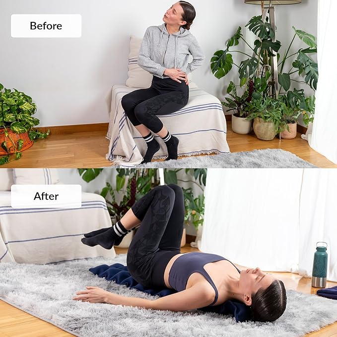 Spine Corrector for Back Decompression | 24 Very Firm Massage Balls for Deep Tissue Pressure | Spine Stretcher for Alignment & Posture | Decompression Back Stretcher | Body Alignment | Acupressure