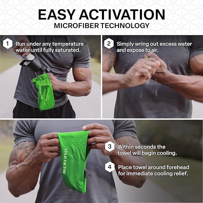 COLD FACTOR Instant Cooling Headband 3 Pack | Advanced Evaporative Comfort for Sports & Outdoor | UPF 50+ Protection | Long-Lasting Coolness | Ideal for Fitness, Hiking, Yoga, & Running
