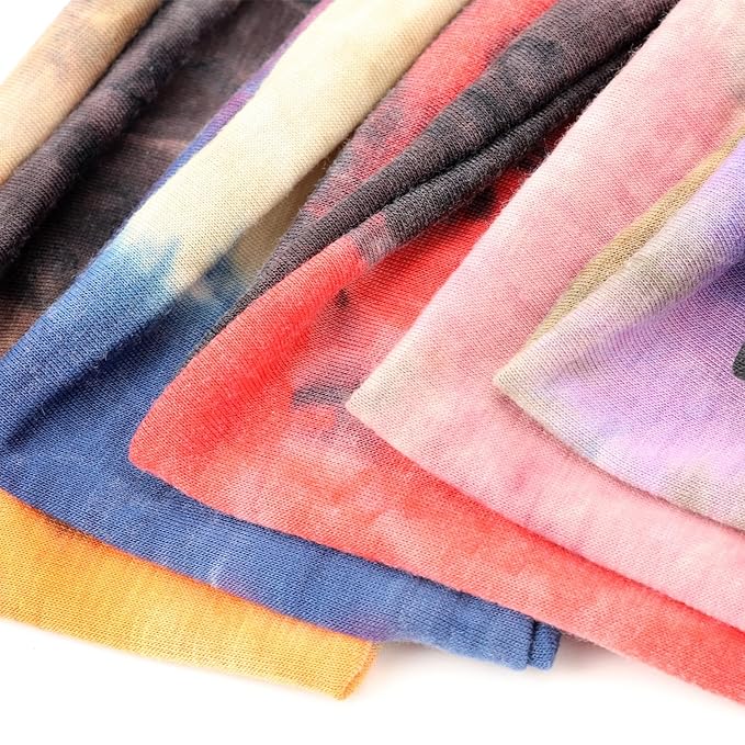 DRESHOW 6 Pack Yoga Sports Headbands for Women Elastic Non-Slip Printed Headbands Running Workout Hair Bands