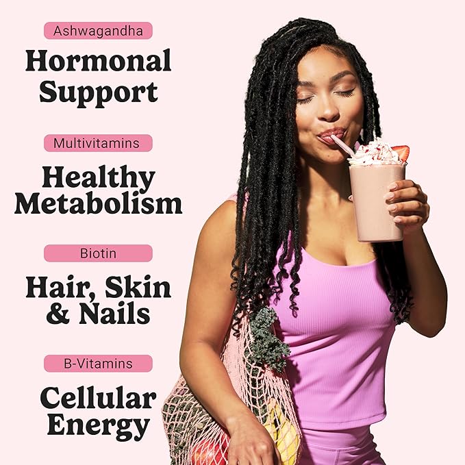 VitaHustle ONE Meal Replacement Shake - Plant Based Protein Powder by Kevin Hart - Vegan, Meal Replacement Powder with Superfoods, Vitamins, Adaptogens & Probiotics -Strawberry Flavor, 15 Servings