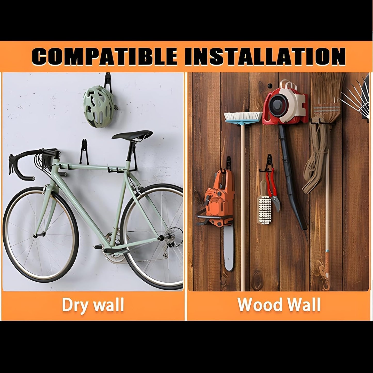 32 Pack Garage Hooks Heavy Duty,Utility Steel Wall Mount with Anti-Slip Coating Hanger & Organizer for Bulk Items,Bikes,Ladders,Power Tools,Ropes,and More Equipment