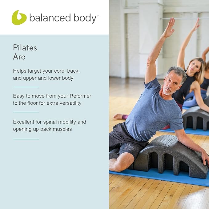 Balanced Body Pilates Arc, Step Barrel for Spine Exercises, Balance, Core Strengthening, and Stretching, Spine Corrector, Reformer Wedge, Fitness Training Tool, Pilates Equipment