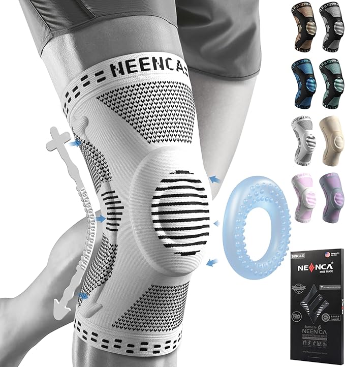 NEENCA Professional Knee Brace for Pain Relief, Medical Knee Support with Patella Pad & Side Stabilizers, Compression Knee Sleeve for Meniscus Tear, ACL, Joint Pain, Runner, Workout - FSA/HSA APPROVED