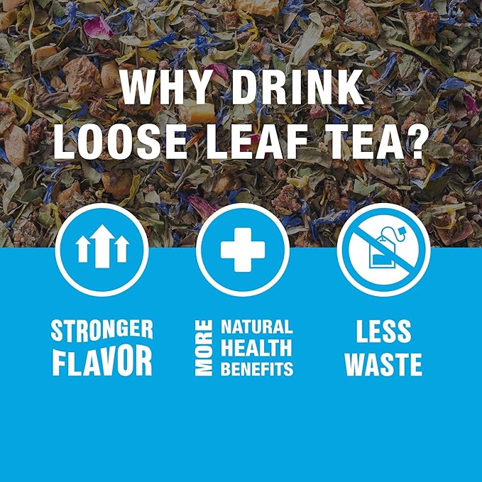 Tiesta Tea Pomegranatopia – Premium Loose Leaf Mixed-Berry Pomegranate White Tea | Low-Caffeine Blend | Hot & Iced | 8oz Resealable Pouch | Brews Up to 200 Cups