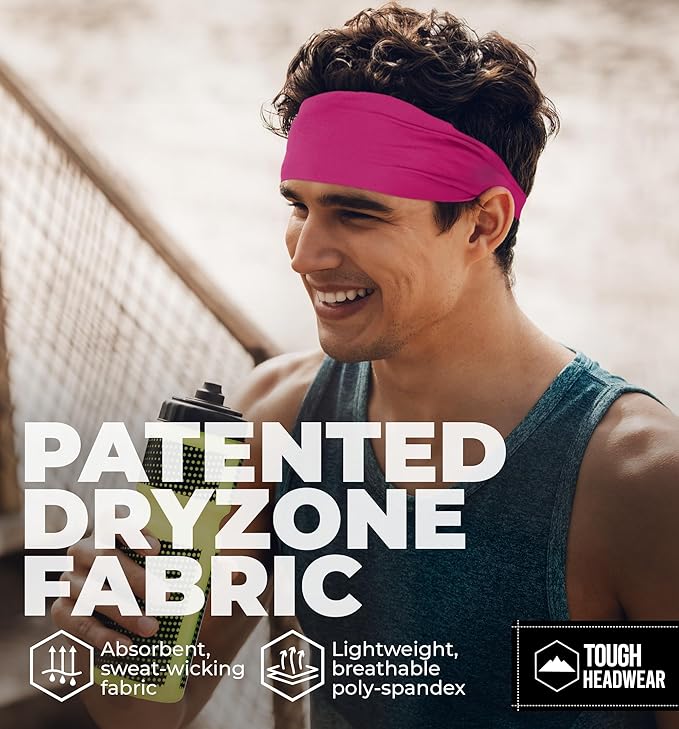 Mens Sweat Bands - Sport Headbands for Men - Workout Headbands for Women - Running Headband -Tennis Athletic Sweatband
